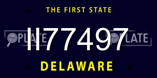 II77497 Delaware License Plate