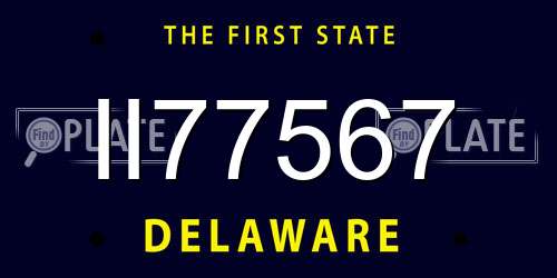 II77567 Delaware License Plate