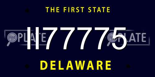 II77775 Delaware License Plate