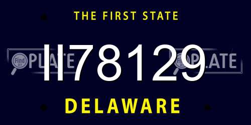 II78129 Delaware License Plate