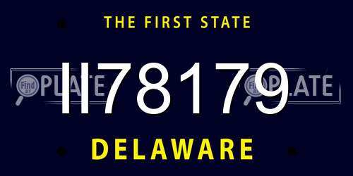 II78179 Delaware License Plate
