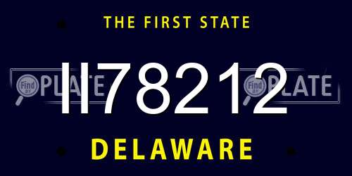 II78212 Delaware License Plate