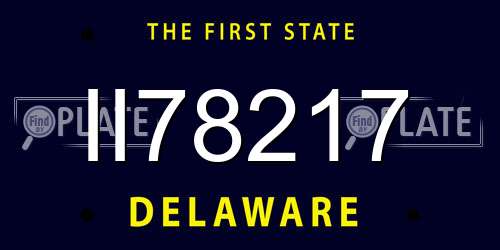 II78217 Delaware License Plate