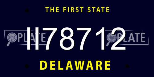 II78712 Delaware License Plate