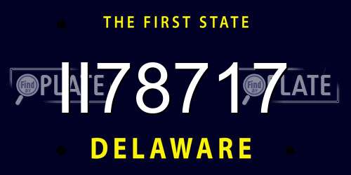 II78717 Delaware License Plate