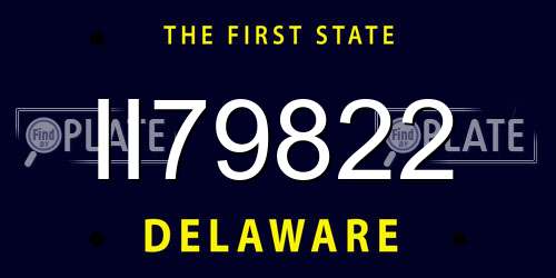 II79822 Delaware License Plate