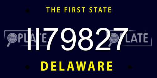 II79827 Delaware License Plate