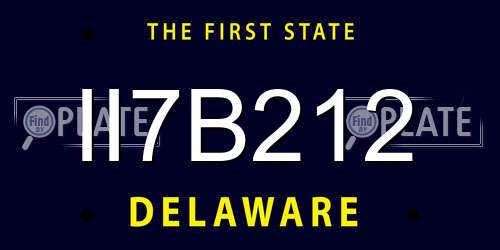 II7B212 Delaware License Plate