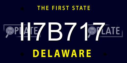 II7B717 Delaware License Plate