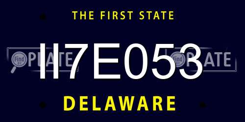 II7E053 Delaware License Plate