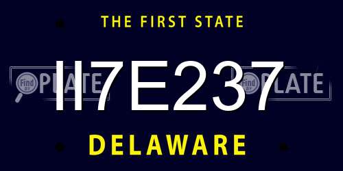 II7E237 Delaware License Plate
