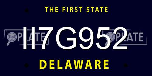 II7G952 Delaware License Plate