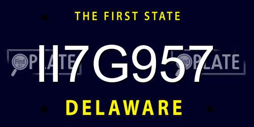 II7G957 Delaware License Plate
