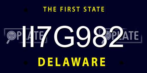 II7G982 Delaware License Plate