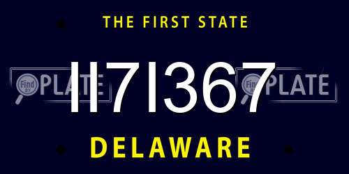 II7I367 Delaware License Plate
