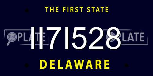 II7I528 Delaware License Plate