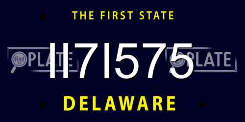II7I575 Delaware License Plate