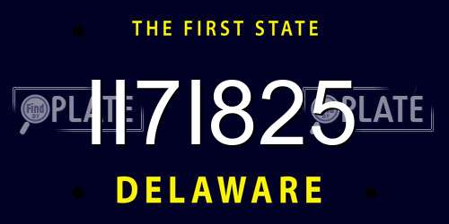 II7I825 Delaware License Plate