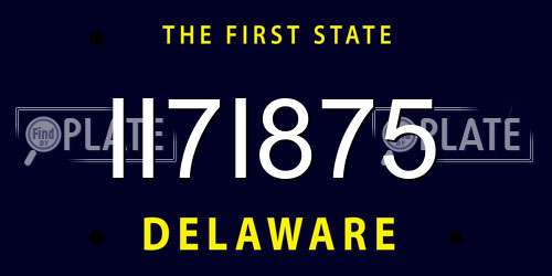 II7I875 Delaware License Plate