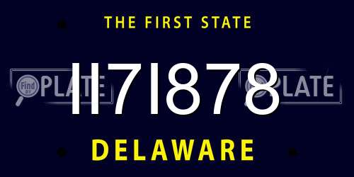 II7I878 Delaware License Plate