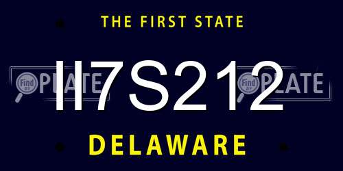 II7S212 Delaware License Plate