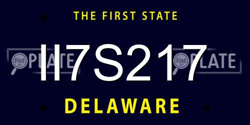 II7S217 Delaware License Plate