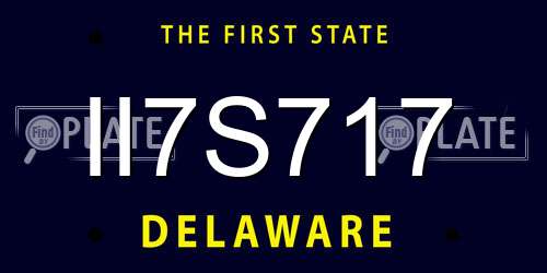 II7S717 Delaware License Plate