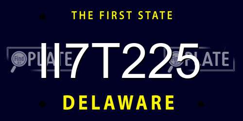 II7T225 Delaware License Plate