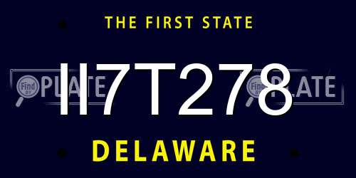 II7T278 Delaware License Plate