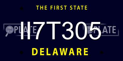 II7T305 Delaware License Plate