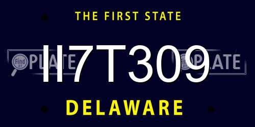 II7T309 Delaware License Plate