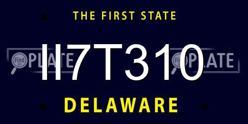 II7T310 Delaware License Plate