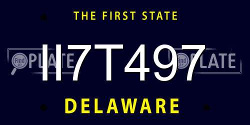 II7T497 Delaware License Plate