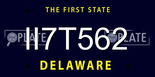 II7T562 Delaware License Plate