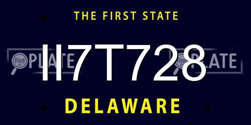 II7T728 Delaware License Plate