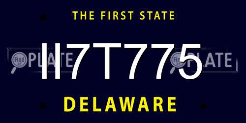 II7T775 Delaware License Plate