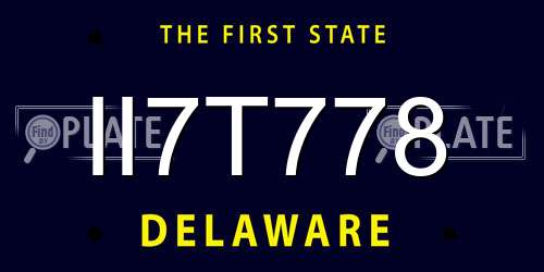 II7T778 Delaware License Plate