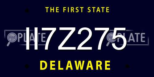 II7Z275 Delaware License Plate