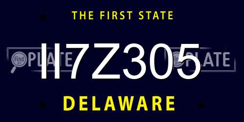 II7Z305 Delaware License Plate