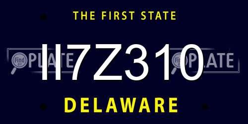 II7Z310 Delaware License Plate