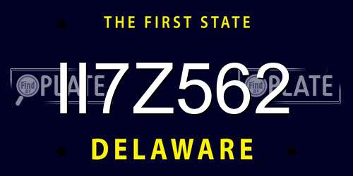 II7Z562 Delaware License Plate