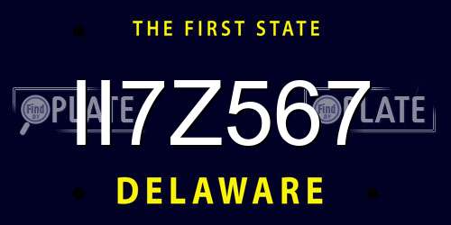 II7Z567 Delaware License Plate