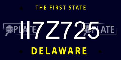 II7Z725 Delaware License Plate