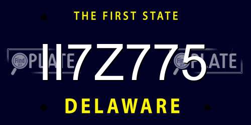 II7Z775 Delaware License Plate