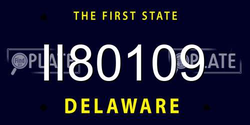 II80109 Delaware License Plate
