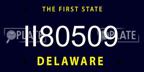 II80509 Delaware License Plate