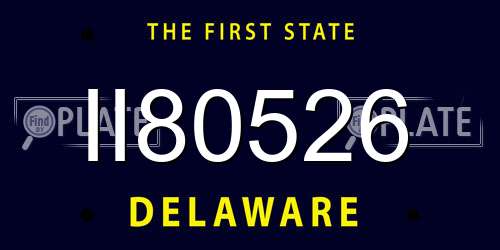 II80526 Delaware License Plate