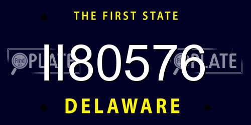 II80576 Delaware License Plate