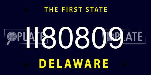 II80809 Delaware License Plate