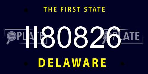 II80826 Delaware License Plate